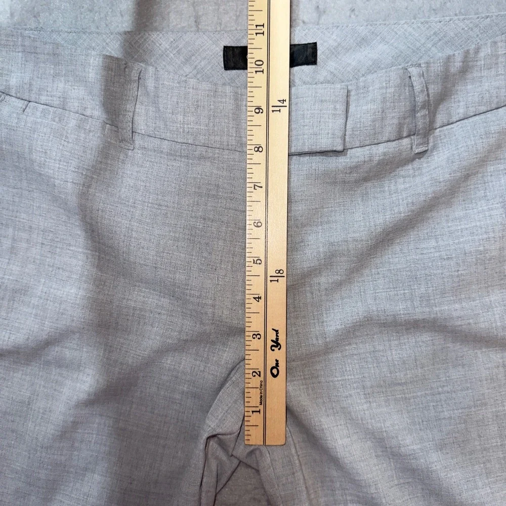 Daisy Fuentes Womens 12P Light Grey Heather Dress Pants Cropped‎ Capris Stretch